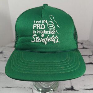 Steinfeld's Vintage Snapback Trucker Hat Advertising Green Quote